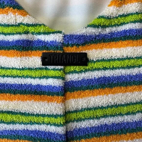 TRIANGL Retro Stripe Playsuit Womens XXS NEW Terry Cloth Swimsuit Coco Popi NWT - Picture 7 of 13